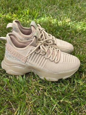 Steve Madden Taupe and Gold Women's Sneakers